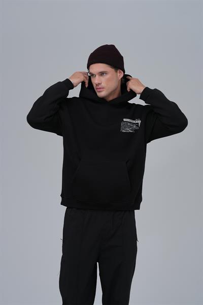 Sacred Geometry Oversize Sweatshirt Erkek Siyah