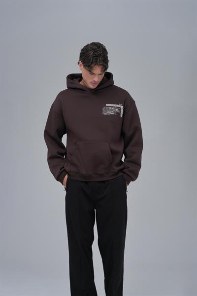 Sacred Geometry Oversize Sweatshirt Erkek Kahverengi