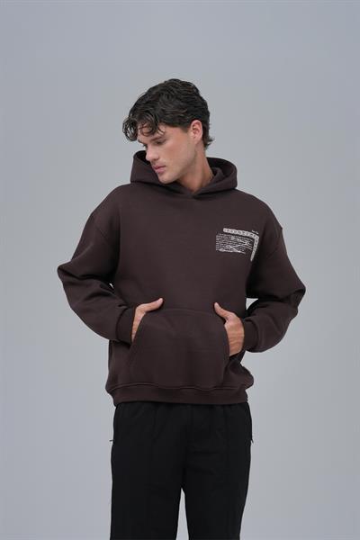 Sacred Geometry Oversize Sweatshirt Erkek Kahverengi
