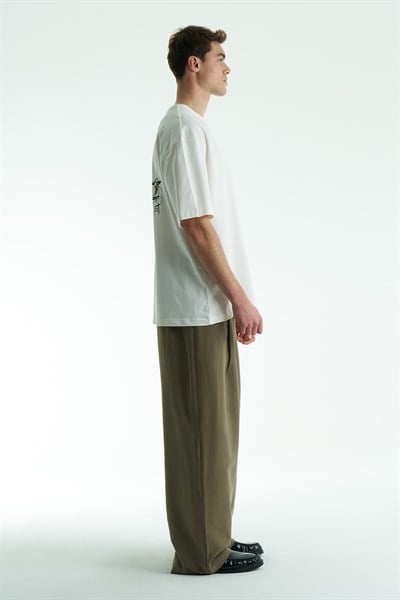 SAW Atelier Oversize Erkek Tişört Ekru