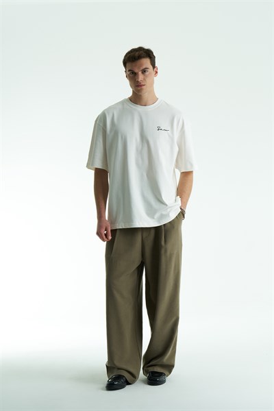 SAW Atelier Oversize Erkek Tişört Ekru