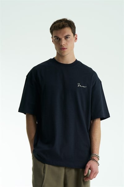 SAW Atelier Oversize Erkek Tişört Lacivert