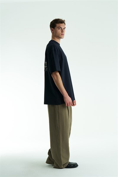 SAW Atelier Oversize Erkek Tişört Lacivert