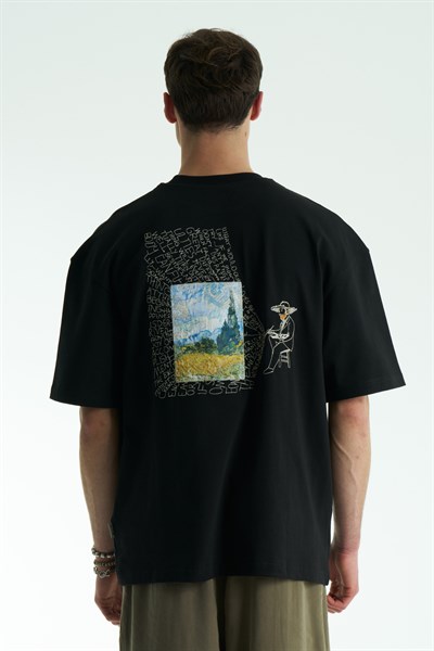 SAW Atelier Oversize Erkek Tişört Siyah
