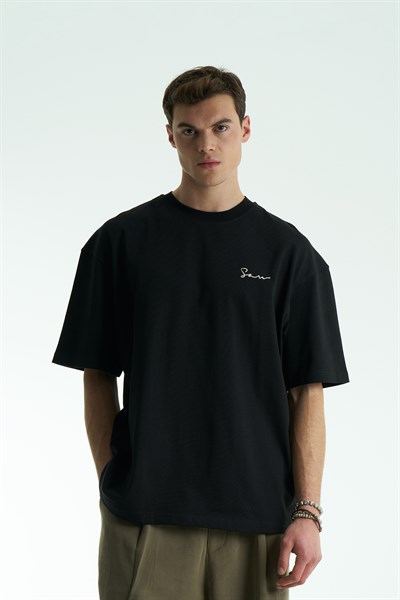 SAW Atelier Oversize Erkek Tişört Siyah