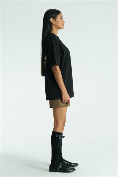SAW Atelier Oversize Kadın Tişört Siyah