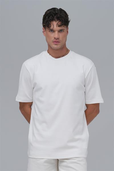 SAW Club Basic Regular Fit Tişört Erkek Ekru