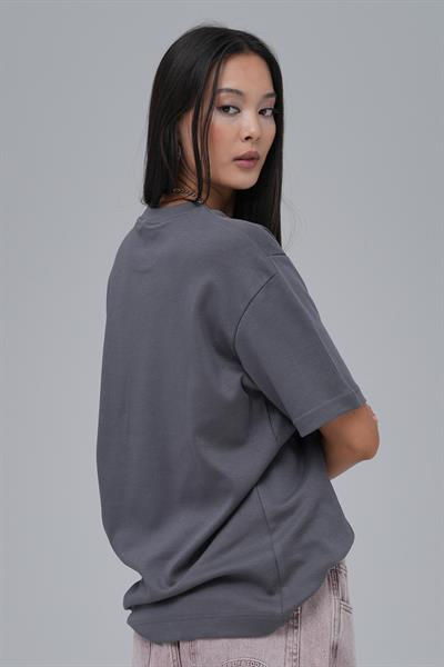SAW Club Basic Regular Fit Tişört Kadın Füme