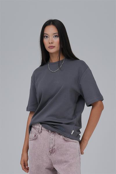 SAW Club Basic Regular Fit Tişört Kadın Füme