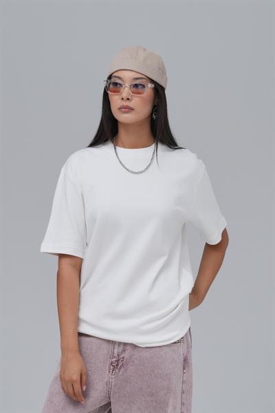 SAW Club Basic Regular Fit Tişört Kadın Ekru