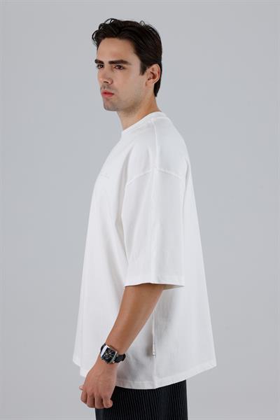 SAW Club Super Oversized Basic Tişört Erkek Ekru
