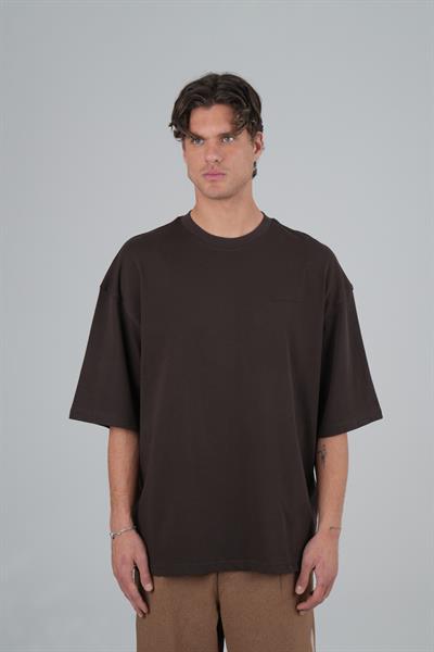 SAW Club Super Oversized Basic Tişört Erkek Kahverengi