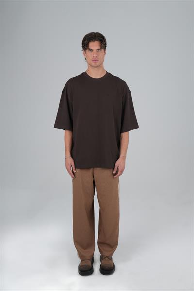 SAW Club Super Oversized Basic Tişört Erkek Kahverengi