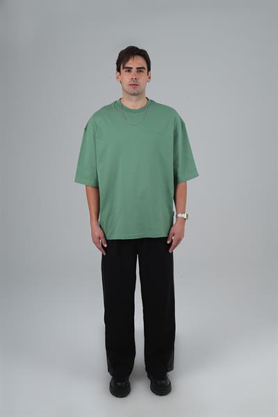 SAW Club Super Oversized Basic Tişört Erkek Yeşil