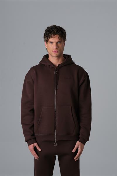 SAW Club Fermuarlı Sweatshirt Erkek Kahverengi