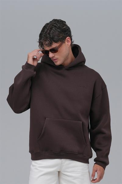 SAW Club Oversize Sweatshirt Erkek Kahverengi