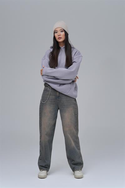SAW Club Oversize Sweatshirt Kadın Gri