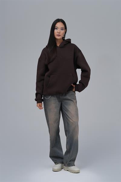 SAW Club Oversize Sweatshirt Kadın Kahverengi
