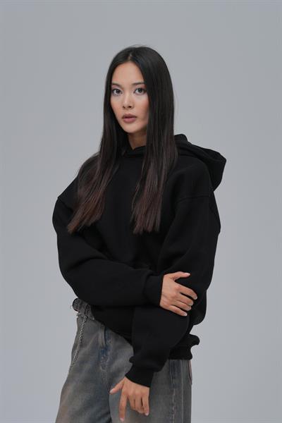 SAW Club Oversize Sweatshirt Kadın Siyah