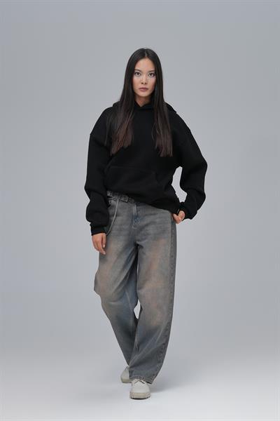 SAW Club Oversize Sweatshirt Kadın Siyah
