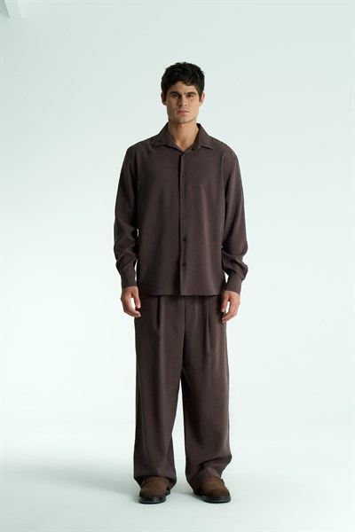 Sorell Relaxed Fit Erkek Pantolon Koyu Kahverengi