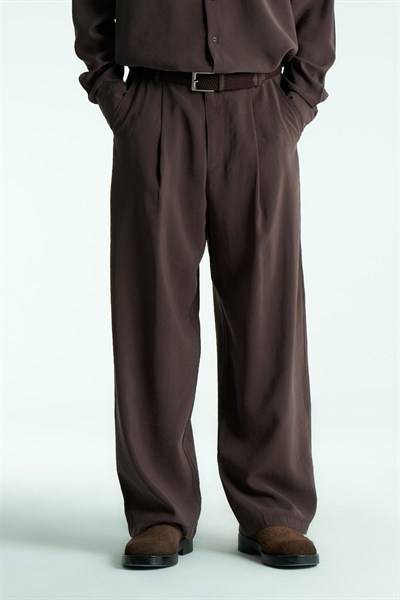 Sorell Relaxed Fit Erkek Pantolon Koyu Kahverengi