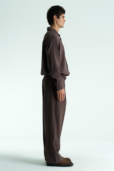 Sorell Relaxed Fit Erkek Pantolon Koyu Kahverengi