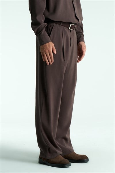 Sorell Relaxed Fit Erkek Pantolon Koyu Kahverengi