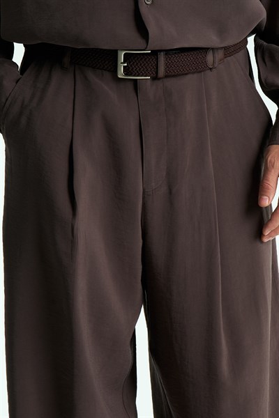 Sorell Relaxed Fit Erkek Pantolon Koyu Kahverengi