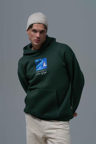 Shining Stars Oversize Sweatshirt Erkek Yeşil