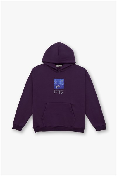 Shining Stars Oversize Sweatshirt Erkek Mor