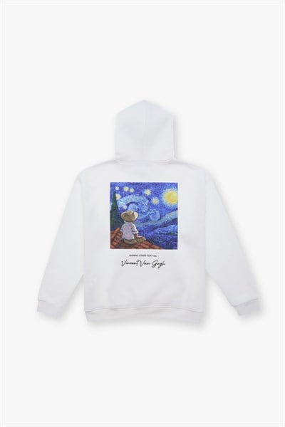 Shining Stars Oversize Sweatshirt Erkek Ekru