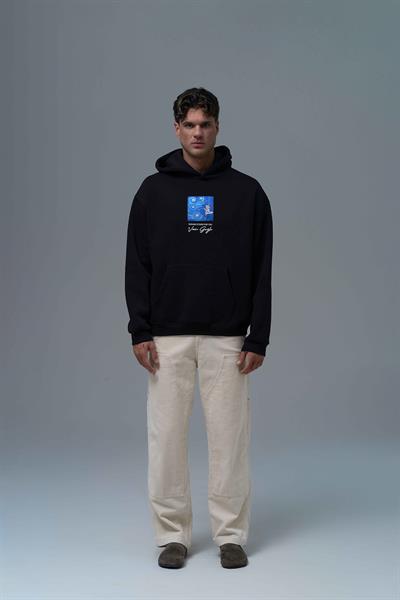 Shining Stars Oversize Sweatshirt Erkek Siyah