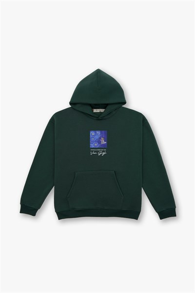 Shining Stars Oversize Sweatshirt Erkek Yeşil