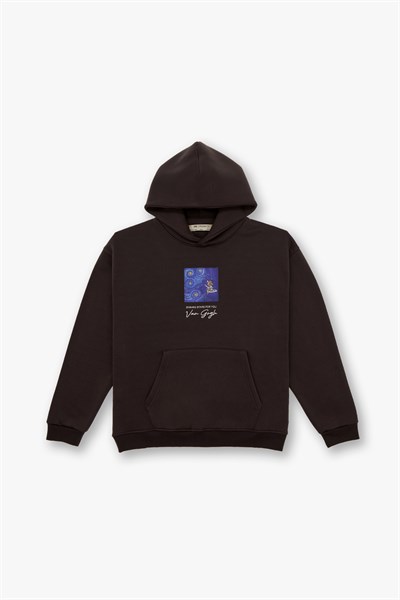 Shining Stars Oversize Sweatshirt Erkek Kahverengi