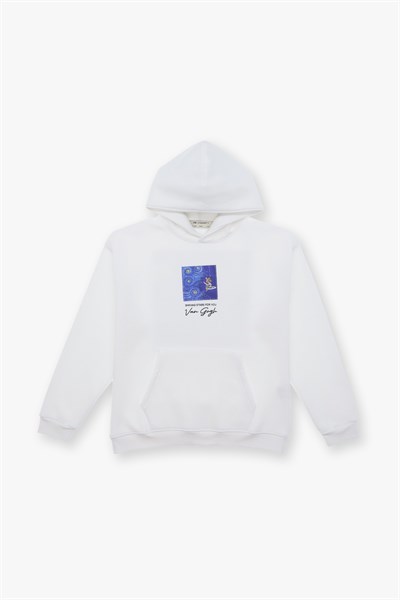 Shining Stars Oversize Sweatshirt Erkek Ekru