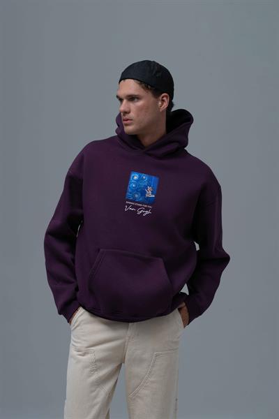 Shining Stars Oversize Sweatshirt Erkek Mor