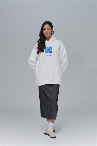Shining Stars Oversize Sweatshirt Kadın Ekru