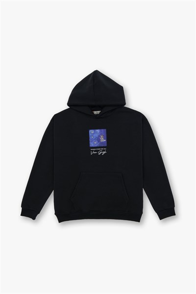 Shining Stars Oversize Sweatshirt Kadın Siyah