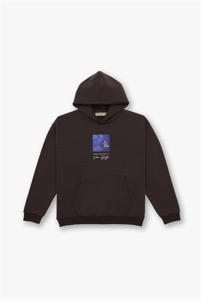 Shining Stars Oversize Sweatshirt Kadın Kahverengi