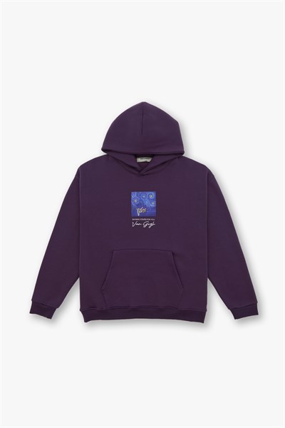 Shining Stars Oversize Sweatshirt Kadın Mor