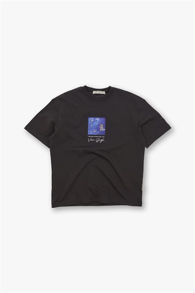 Shining Stars Oversize Tişört Erkek Kahverengi