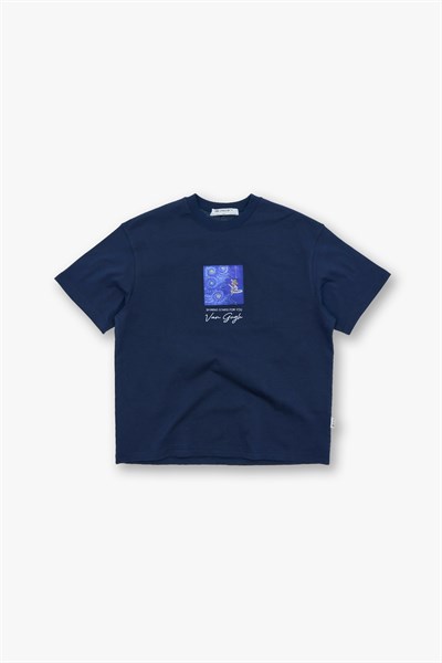 Shining Stars Oversize Tişört Erkek Lacivert
