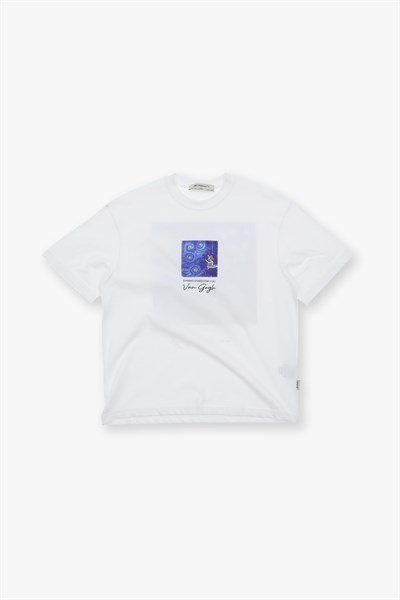 Shining Stars Oversize Tişört Kadın Ekru