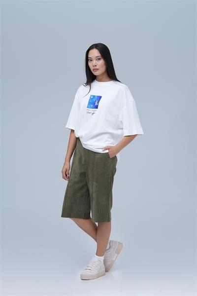 Shining Stars Oversize Tişört Kadın Ekru
