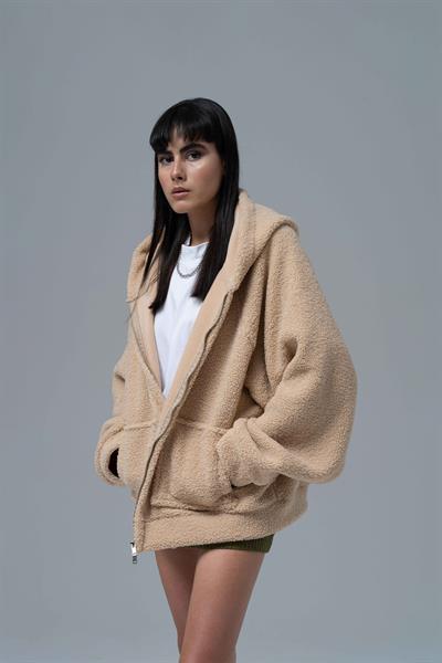 Everyday Icon Oversize Welsoft Sweatshirt Kadın Bej