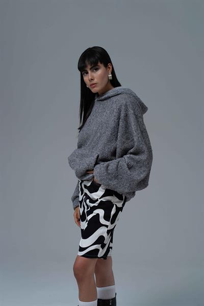 Soft Haven Oversize Welsoft Sweatshirt Kadın Gri