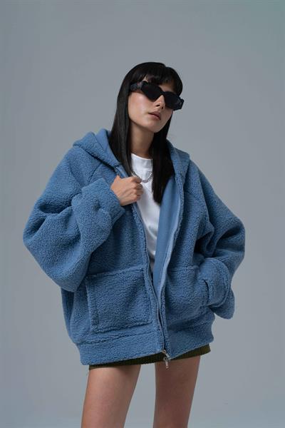 Everyday Icon Oversize Welsoft Sweatshirt Kadın Mavi