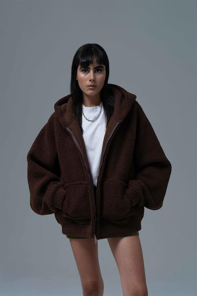 Everyday Icon Oversize Welsoft Sweatshirt Kadın Kahverengi