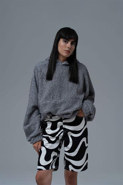 Soft Haven Oversize Welsoft Sweatshirt Kadın Gri